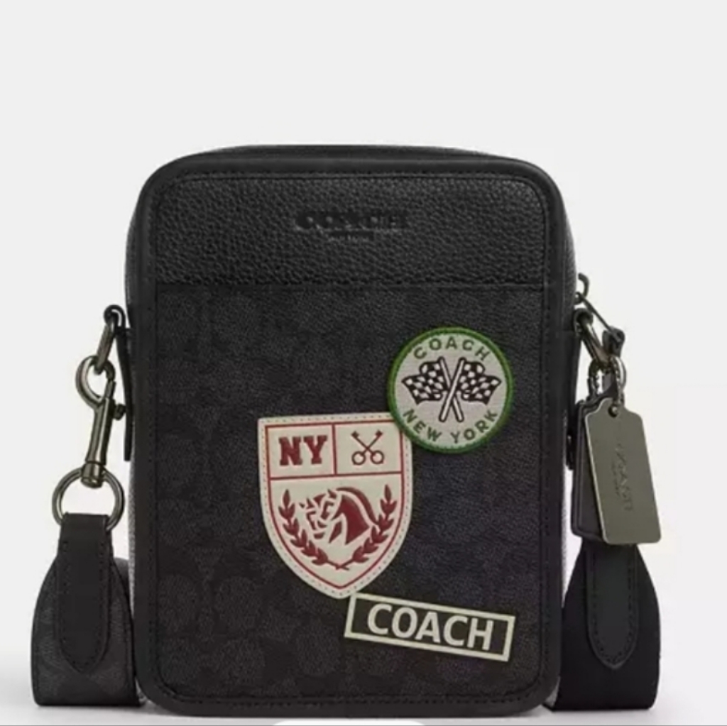 Nwt Coach Sullivan Crossbody In Signature Canvas With Patches